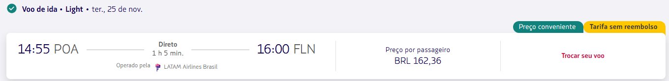 Passagens Nacionais LATAM milhas