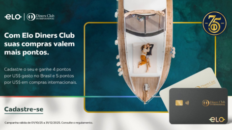 Elo oferece pontuação turbinada para comemorar os 75 anos do Diners Club Internacional