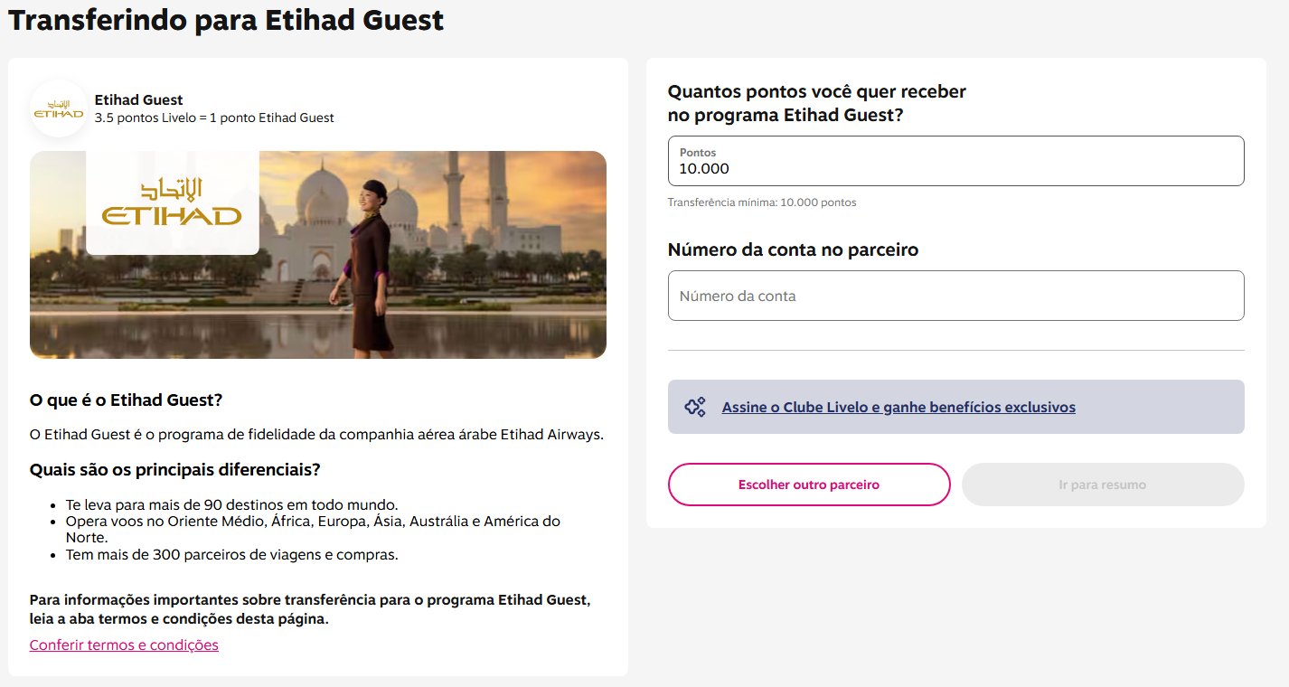 livelo etihad guest