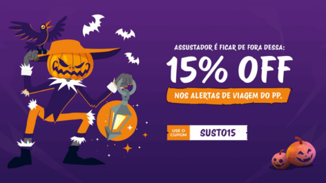 Halloween do PP! Aproveite 15% OFF nos Alertas de Viagem