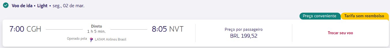 Passagens Nacionais LATAM milhas