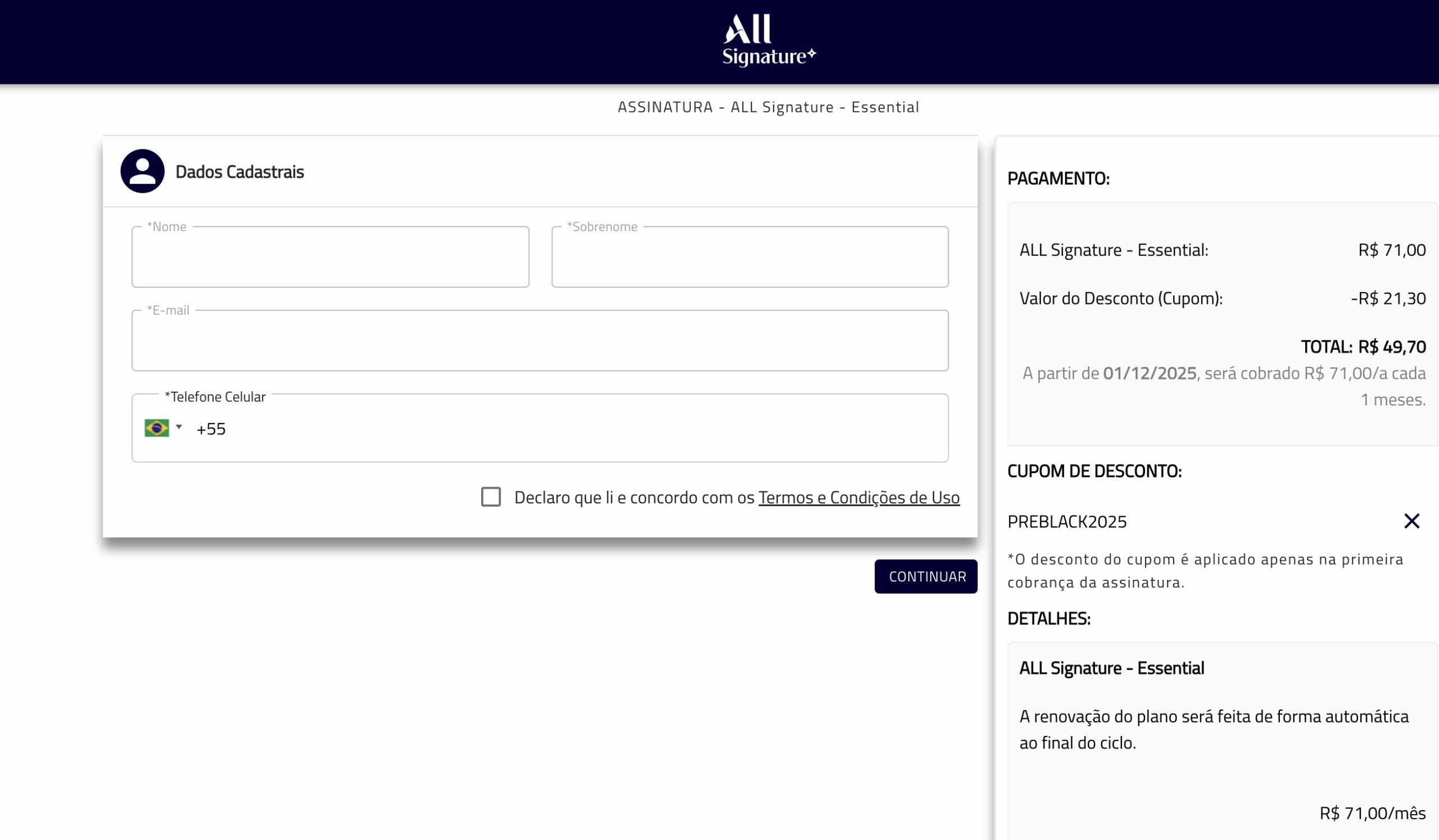 ALL Signature desconto